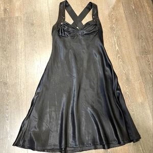 Calvin Klein Black Satin Dress